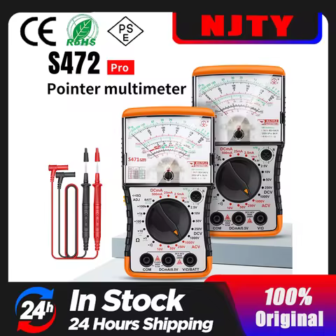 NJTY S472 Pointer Multimeter Analog Multimetro 1000V Tester AC/DC Voltage DC Current Resistance Need