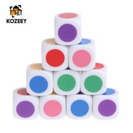 [KOZEEY] 10Pcs Square 16mm 6 Sided D6 Dice 6 Color Dotted for D&D TRPG Board Game