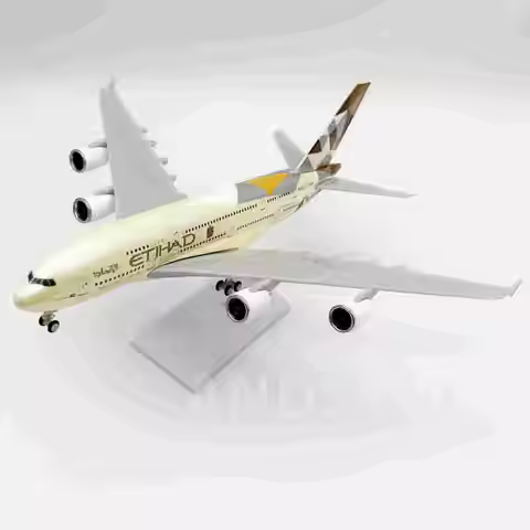 Aviation Replica Etihad A380 Aircraft Model Airplane 30CM Children Gift Kids Toys for Boy Etihad Sca