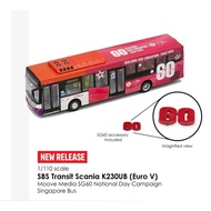 Singapore 1/110 Scale Diecast Bus Model Scania K230UB SBS Transit SG60 National Day Campaign