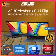 ASUS Vivobook S 14 Flip Laptop (R5-7430U OR R7-7730U/16GB/512GB SSD/Radeon Graphics/14" WUXGA TOUCH/