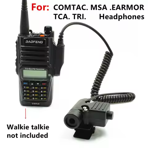Tactical U94 PTT Headset Accessory PTT For COMTAC MSA EARMOR TCA TRI Headphones for BAOFENG UV-XR A5