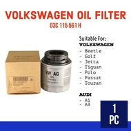 VOLKSWAGEN OIL FILTER (03C 115 561 H) - VOLKSWAGEN BEETLE/ PASSAT/ GOLF/ JETTA/ TIGUAN/ POLO/ AUDI A