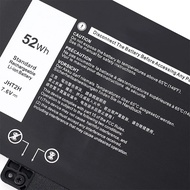 SUOZHAN 52Wh JHT2H Laptop Battery for Dell Latitude 7310 7410/7410 Chromebook Enterprise Series P34S