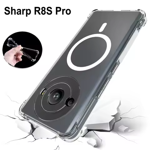 For Sharp Aquos R8S Pro Case for Magsafe Air Cushion Shockproof Silicone TPU Back Cover Soft Phone C