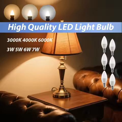 1-10PACK Mini E14 C37 LED Bulb 3W 5W 6W 7W AC 220V 230V Candle Bulb Suitable for Bedroom Kitchen Lig