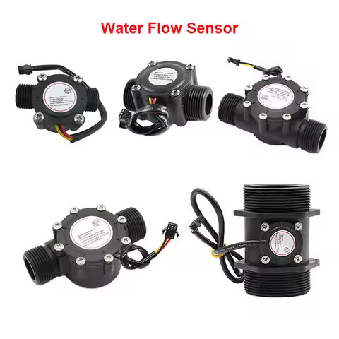 Water Flow Sensor DC3.5-24V Nylon Liquid Flowmeter NPN Hall Flow Sensor Water 1.75MPa 1/2" 3/4" 1" 2