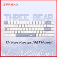 ZIFRIEND Three Little Bears 134 Key Cherry Profile PBT Keycaps Set Mechanical Keyboard Keycaps