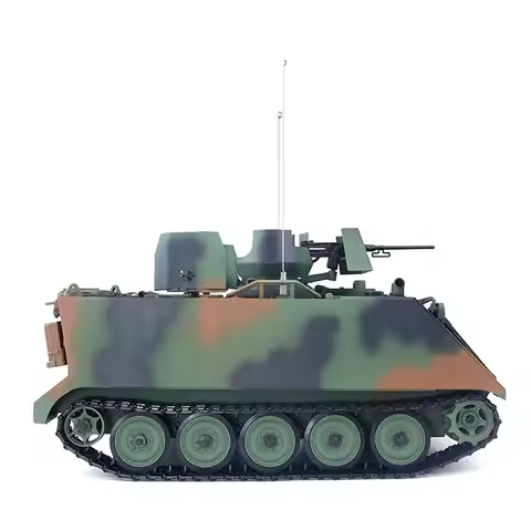 RC Tank TD 1/16 M2412-B M113A1 ACAV 360 Turret Rotation Infrared Metal Wheels Gearbox Smoke Unit Rad