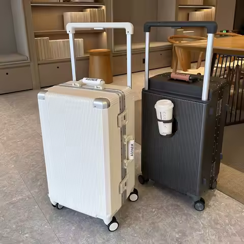 Travel Luggage aluminum frame 20-inch carry-on trolley suitcase 26-inch wide handle men women studen