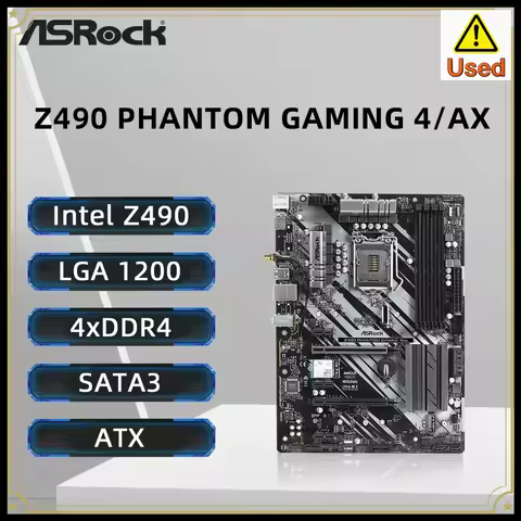 ASRock Z490 PHANTOM GAMING 4/AX Motherboard Support I9-10900F I7-10700K I5-10400F 10600K I3-10100F C