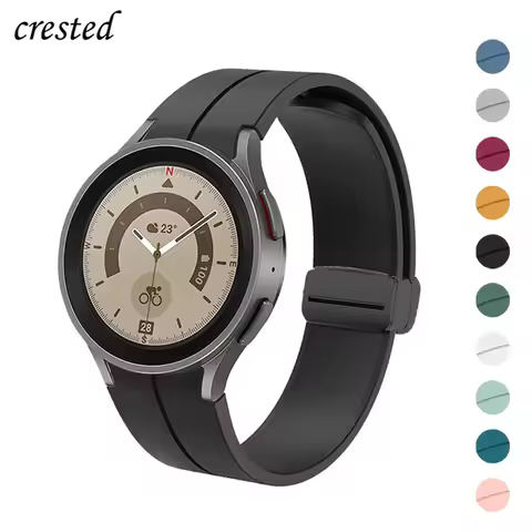 Original Silicone Band for Samsung Galaxy Watch 5 Pro strap 45mm Magnetic Buckle Galaxy Watch 5 4 Cl