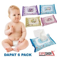 Non-alcoholic newborn baby wipes 6 pack wet wipes alcohol-free wet wipes