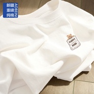 Style Round Neck New Style Women's Pure Cotton tkorea Women's Women's Trendy Shirt Summer Short-Slee