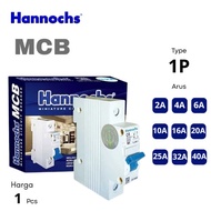 MCB 2A/4A/6A/10A/16A/20A/25A/32A/40A 1P HANNOCHS MCB 1 Phase Original