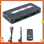 ARGB Controller 5V/3Pin ARGB 4Pin Fan PWM HUB PWM ARGB Fan Hub ARGB Hub Splitter for Computer PC Cas