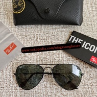 Rayban Aviator RB3025 Black Green Polarized Second Original