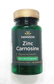 胃潰瘍 胃炎 腸炎 靠佢！！全新 Swanson 肌肽鋅 60粒 好過食胃藥！！自然療法 修復胃潰瘍（消化性潰瘍） 抑制幽門螺桿菌感染 增強胃腸黏膜屏障 抗氧化和抗炎 胃病良藥 自然療法