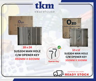 [TKM]SEWERAGE MANHOLE COVER MAN-HOLE STAINLESS STEEL MANHOLE COVER C/W FRAME 18X24 / 12X12 FOR TILIN