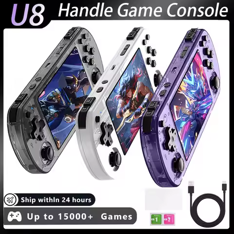 U8 Retro Handheld Video Game Console 4 Inch IPS Screen Linux System 64GB 128GB Portable Pocket Video