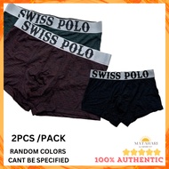 Swiss Polo 2pcs Breathable Men Boxers Trunks Underwear Soft Comfortable Seluar Dalam Spender Lelaki