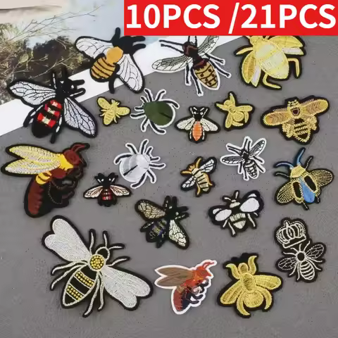 10PCS/Lots of New Hot-selling Little Bee Family Embroidery Cloth Patches Bumblebee Full Set of Littl