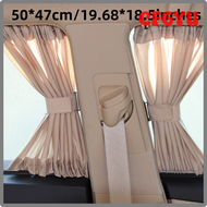 CFGYU ม่านบังแดดรถยนต์ VIP SUV 2ชิ้นสีเบจหรูหราม่านกันแดด UV กระบังหน้าแบบสากล50X47ซม. ชุดม่านบังแดด