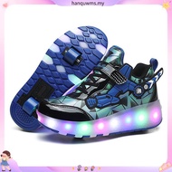 Childrens shoes with light-emitting shoes double-wheeled Heelys unisex roller skates size 27-39