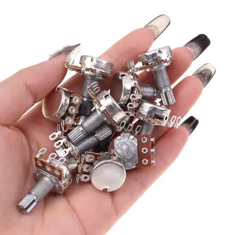 1PC A500K B500K A250K B250K A50K B50K A25K B25K Potentiometer Splined Small Pot Electric Guitar Bass