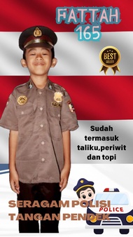 SERAGAM POLISI ANAK TANGAN PENDEK / BAJU POLISI ANAK