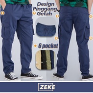 ZEKE B0013 Men Cargo Pants Straight Cut Seluar Kerja Lelaki Tactical Six Pocket Working Cargo Pant
