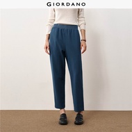 GIORDANO Ladies Pants Elastic Waistband Drape Pants Solid Color Straight Fashionable Smart Casual Pa