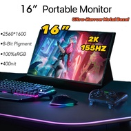 Aluminum alloy shell 16 Inch/2K/155HZ/Ultra-Narrow Metal Fame/Gaming Monitor for Switch XBOX PS4 Phone Laptop/Portable Monitor