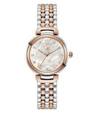 Guess Collection-Swiss Mvt  P Silver  Rose Gold PVD case  bclt  White MO-Women-Watches-White