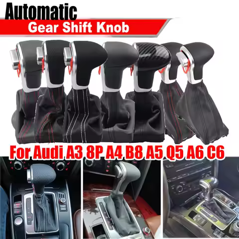 Car Automatic Chrome GEAR Shift Knob Shift Knobs FOR AUDI A6 A3 A4 A5 A6 c6 Q5 2009 2010 2011 2012 2