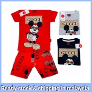 🔥100% COTTON🔥Baju Budak Lelaki / Kanak-kanak 1-9 tahun KIDS PLAYSET BOYS SHORT PANTS SLEEVE 1-9 YEAR