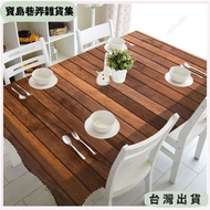 Taiwan Shipping+Invoice Table Party Decoration Coffee Set Tablecloth Wood Grain Printing Rectangular