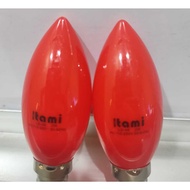 MERAH Itami E12 LD-48 Red LED Chili Prayer Light Bulb (2PC) 1w 1 Watt