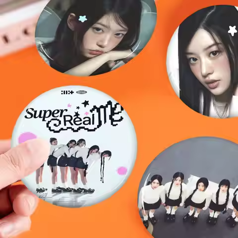 Popular K-pop Group I-Illit 58mm Animals Funny Brooches Badge Backpack Clothes Gift Accessory