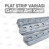 Plat Strip Variasi Galvanis Plat Penggaris Pangkon Knalpot Lubang Bulat-Oval Serbaguna DIY