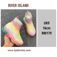 River Island Kids UK9 Mini Pink Rainbow RI Knit High Top Trainers