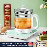 🇸🇬 [In Stock]Electric Health pot Teapot 1.8L Multi-Function Kettle Thick Glass Kettle Thermos