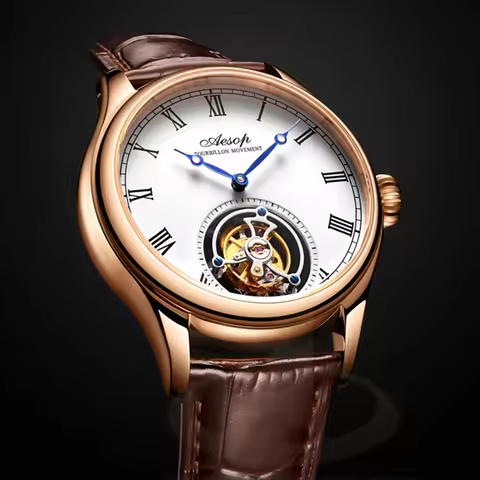Aesop Real Flying Tourbillon Movement Mechanical Watches Luxury Watch for Men Skeleton Tourbillon Wa