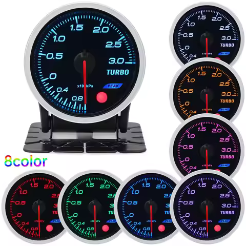 Auto Turbo Boost Gauge 2 Inch 52MM Smoke Lens 3Bar 2Bar PSI Turbo Gauge Car Turbo Boost Meter + Sens