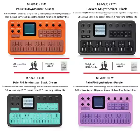 Sell Well M-Vave Fm1 Portable Fm Synthesizer Effect Pedal 12h Battery 6-Operator 32-Algorithm 128 Pr