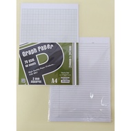 Stok Sedia A4 Kertas Graf A4 70gsm /A4 Graph Paper A4 70gsm 48 Sheets