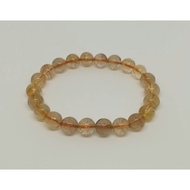 Natural Stone/Crystal Hand Beaded Bracelets: Gold Rutile, Black Rutile. RUQ