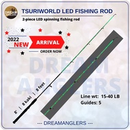 [NEW ARRIVAL] TsuriWorld LED 15-40lb 8'0" (8 kaki | 8 feet) Spinning Fishing Rod