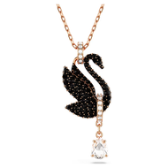 💖Swarovski💖สร้อยคอจี้ Swarovski Swan Black Swanสร้อยคอแฟชั่นสตรีเงินแท้ S925ของขวัญวันวาเลนไทน์ของขวัญวันเกิด