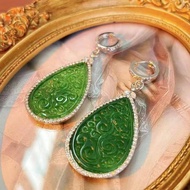 [212] STORY STONE - Earrings JadeBIG ​​Trendy Style A5 Grade Earrings for Women